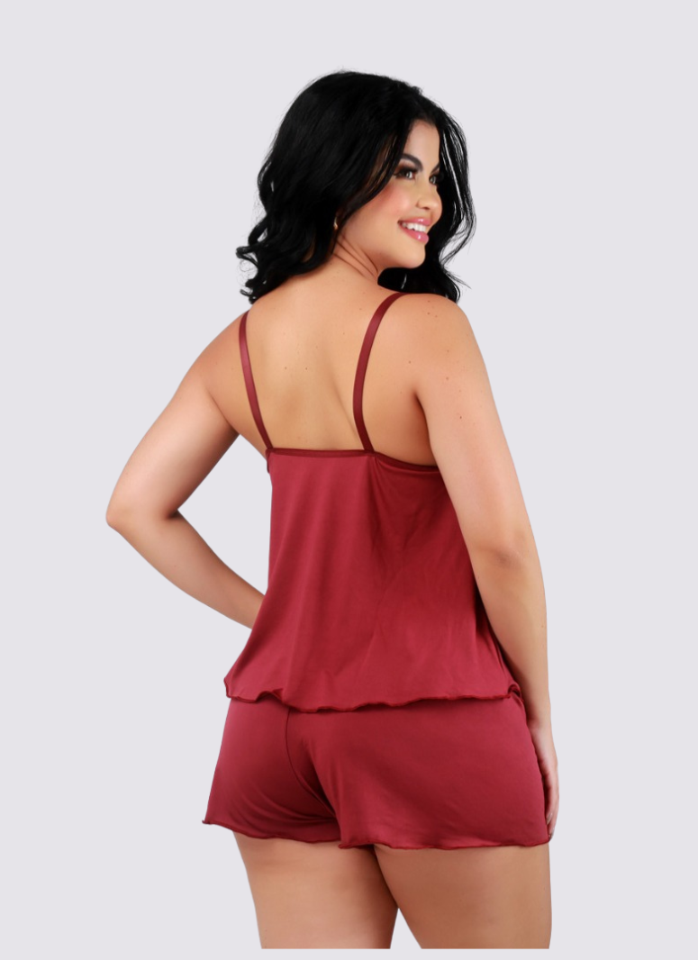 Baby Doll Amamentar Com Renda Preto
