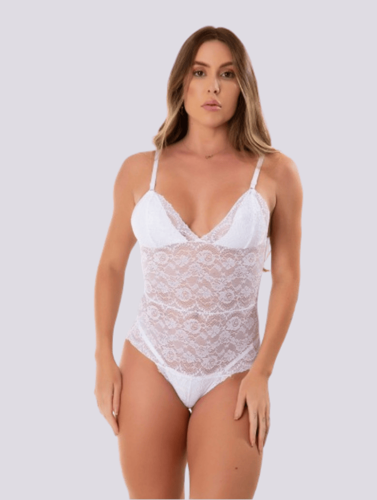 Body Em Renda Sem Bojo Vermelho