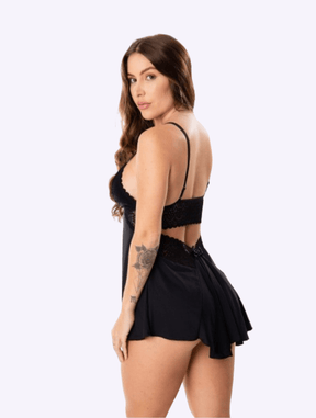 Camisola Alças Ajustáveis Em Renda Sem Bojo Preto