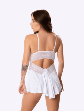 Camisola Alças Ajustáveis Em Renda Sem Bojo Branca