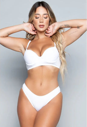 Conjunto Sutiã Básico Com Aro e Calcinha Tanga