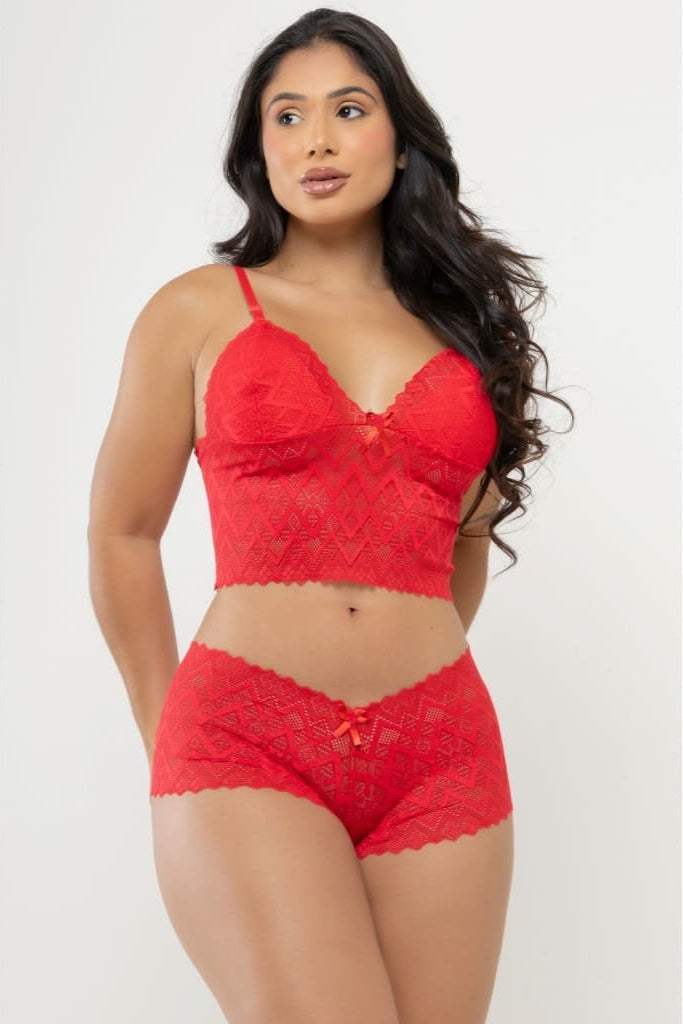Conjunto sutiã Em Renda Com Aro e Calcinha Em Renda Branca